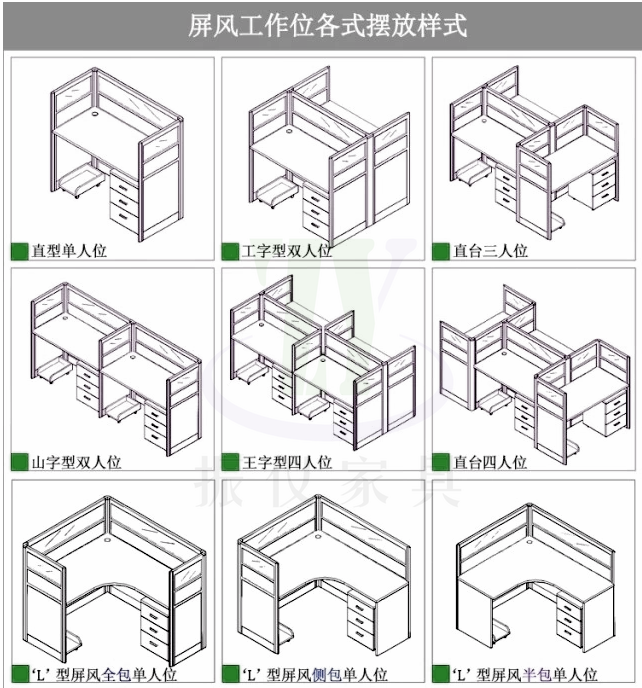 深圳五金办公家具屏风卡位320款配件屏风卡座办公桌组合员工卡座_7折