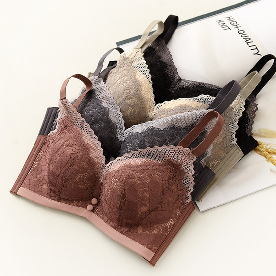 Skin friendly LAN fine Modal soft thin cup thick cup two cup types women's gathering bra lace underwear k Skin friendly LAN fine Modal soft thin cup thick cup two cup types women's gathering bra lace underwear k