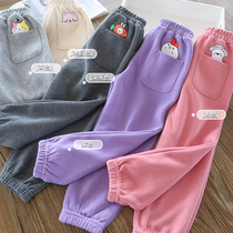 Loose Comfort ~ 2021 Spring New Girl Pure Cotton Casual Pants Han Edition Children Baby Harun Close-up Long Pants
