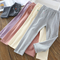 Girl Beats Bottom Pants Autumn Winter Style Girl Outwear Elastic Long Pants Korean Version Foreign Air Cartoon Children Pants Cotton