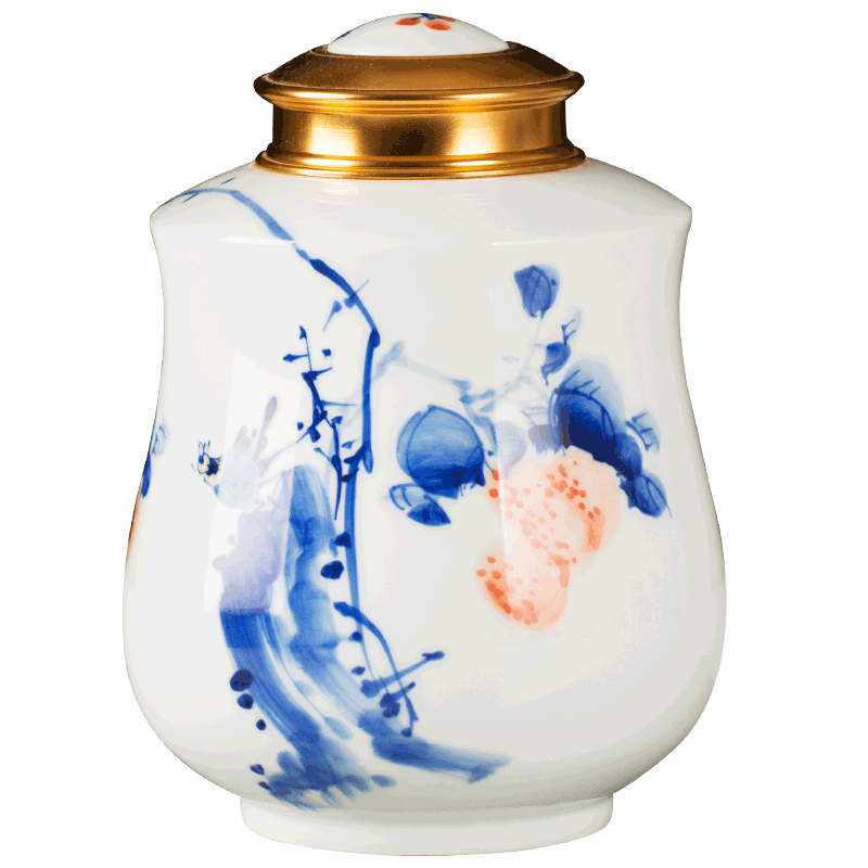 Jingdezhen ceramic tea household decorative furnishing articles caddy fixings general storage sealed as cans ceramic jar