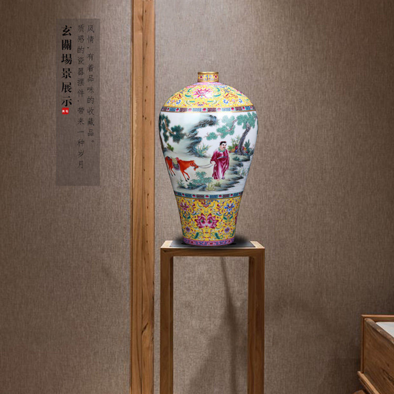 Under the jingdezhen ceramic see colour enamel manual Xiao Heyue after han xin household vase decoration furnishing articles