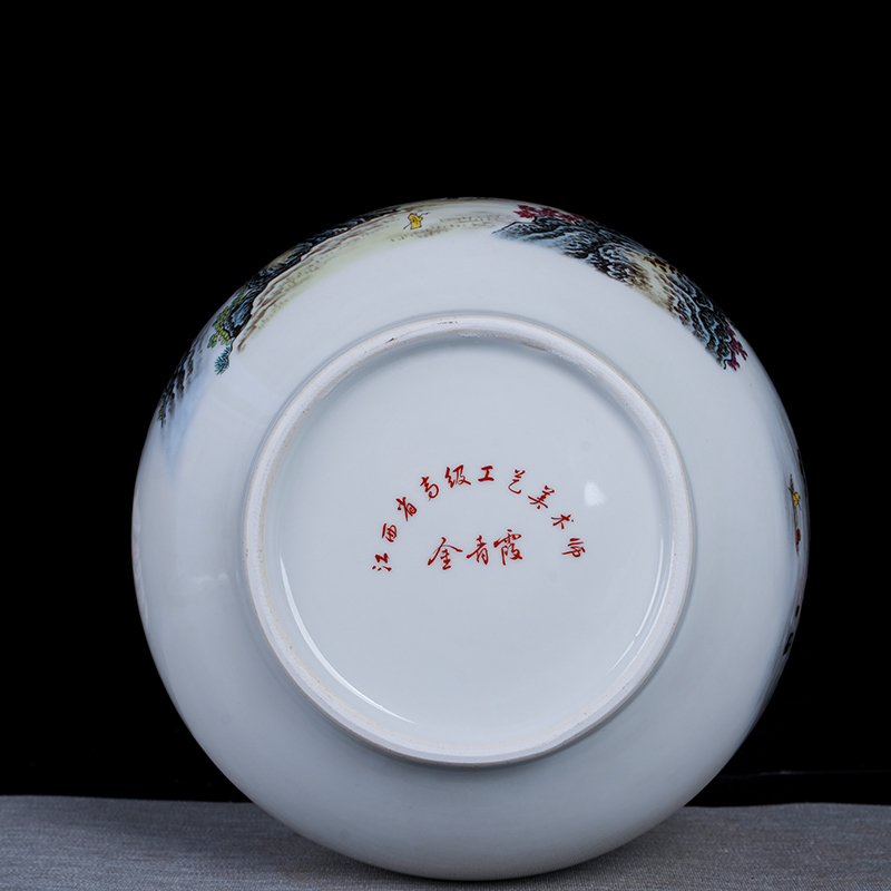 Jingdezhen ceramic new Chinese style pastel landscape caddy fixings furnishing articles home sitting room decorates the storage tank is large