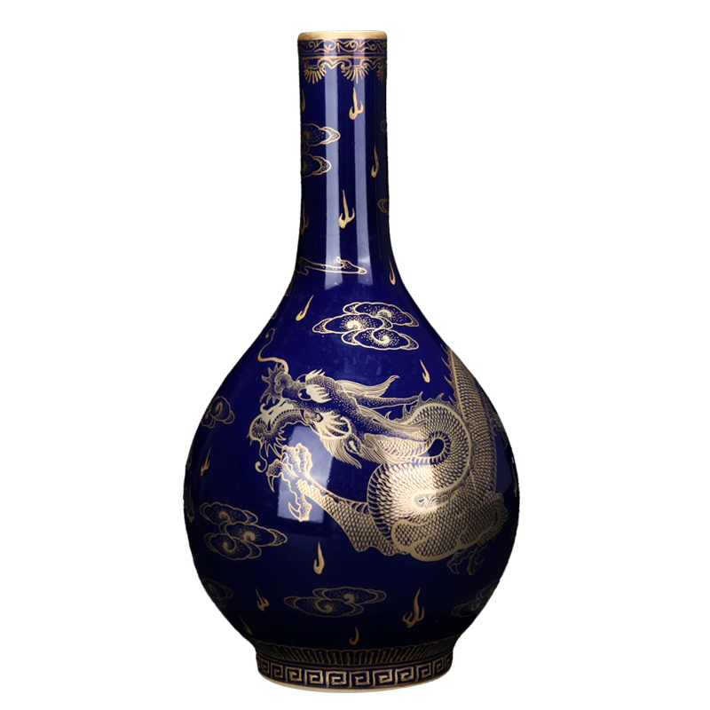 Jingdezhen ceramic new Chinese style paint dragon gall bladder decorates place to live in the sitting room porch porcelain vase