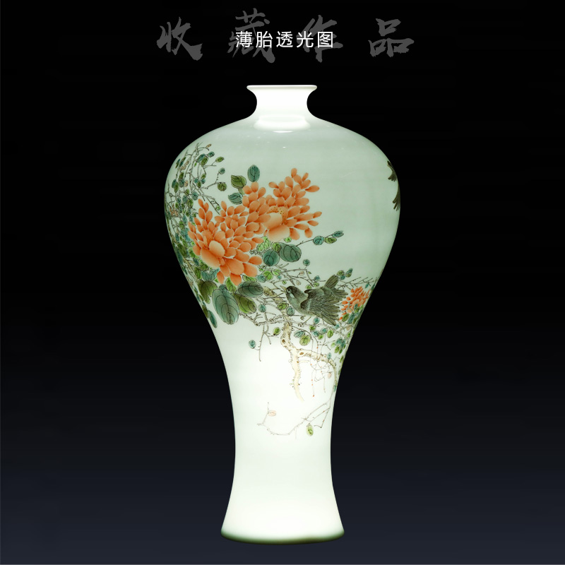 Jingdezhen ceramic rich ancient frame vase sitting room place, a new Chinese style table decoration flower arranging, ornament porcelain