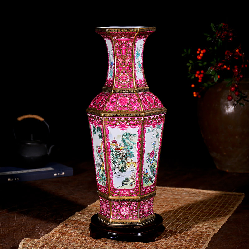 Jingdezhen ceramic flower arranging European archaize guanyao fashion vase and furnishing articles move sitting room landing crafts