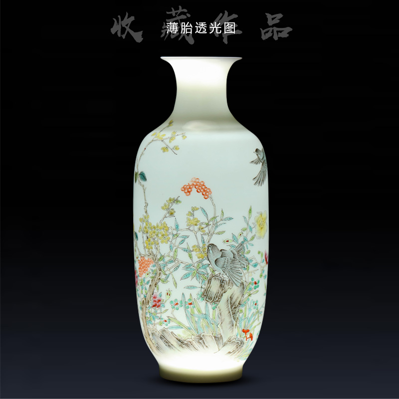 Jingdezhen ceramic hand - made powder enamel vase place to live in the sitting room of the new Chinese style flower arranging porcelain decorative arts and crafts