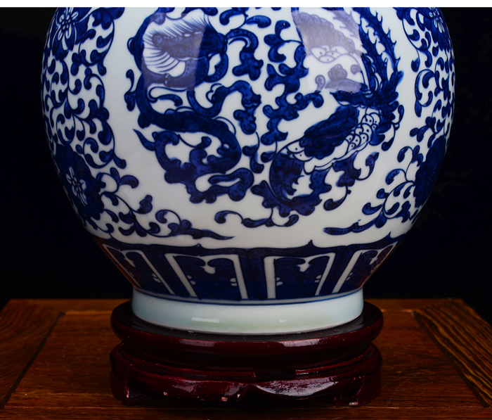 Jingdezhen blue and white gourd archaize ceramics porcelain vase living room TV ark place to live in arts and crafts