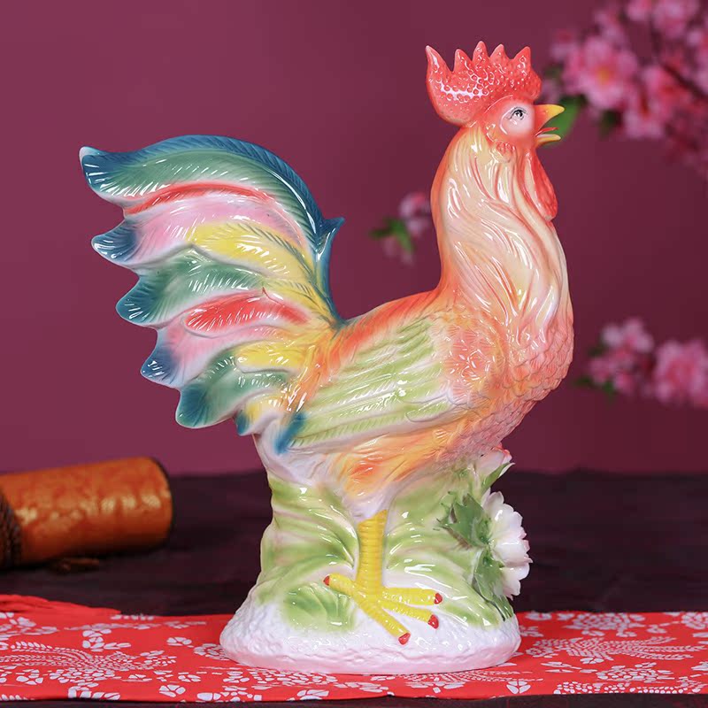 Jingdezhen ceramic chicken in furnishing articles crafts and gifts mascot ceramic jewelry gift zodiac rooster chicken