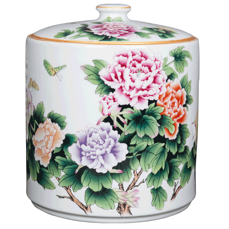 Jingdezhen ceramic furnishing articles household act the role ofing is tasted sealed tank storage jar of new Chinese style household storage tanks porcelain jar