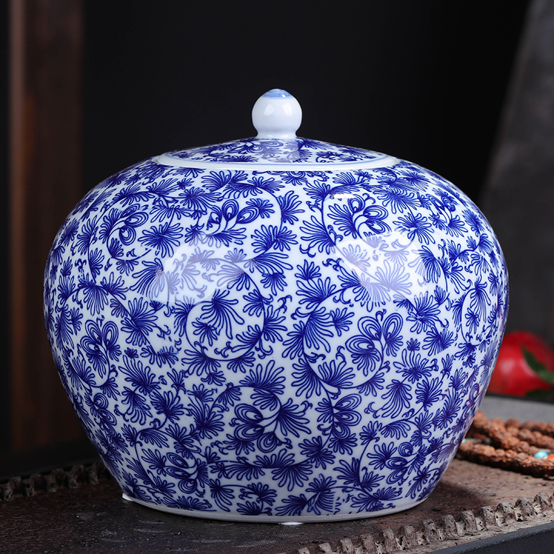 Jingdezhen ceramic POTS awake pu 'er tea pot, moistureproof box household seal storage tank