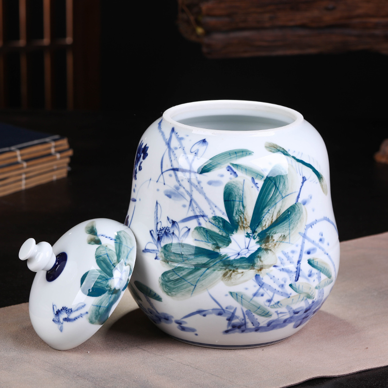 Jingdezhen ceramic POTS awake pu 'er tea caddy fixings large manual home box sealed storage tank