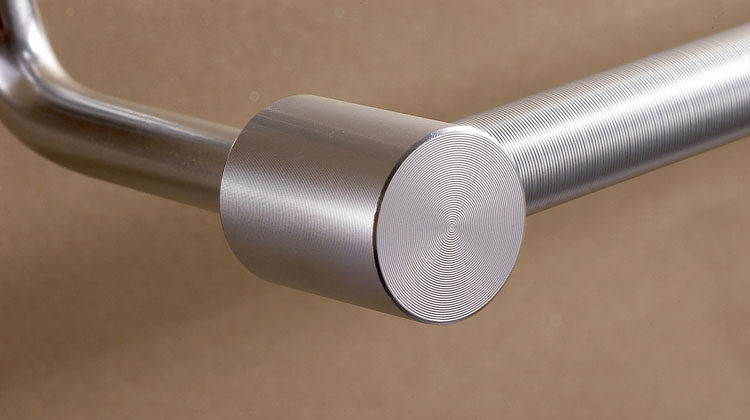 太空铝拉丝双杆毛巾架 数控车丝工艺 高档厨卫挂件毛巾杆批发