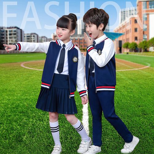 英伦学院风校服小学生幼儿园园服春秋季新款单件外套裤子短袖衬衫_7折