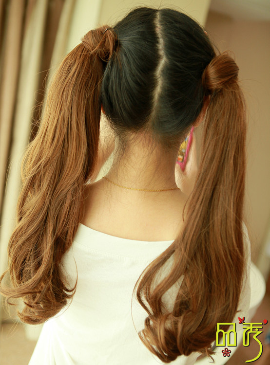品秀 卷马尾个性潮爆 日系隐形无痕马尾 绕发式假发马尾 双马尾