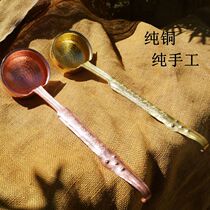 Copper spoon tong shao manual tong shui piao tong shui piao scoop scoop floating small tong piao ghee scoop small Bailer