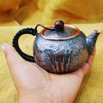 Bamboo joint copper pot copper teapot small copper pot three styles antique red copper bubble teapot pure hand-made