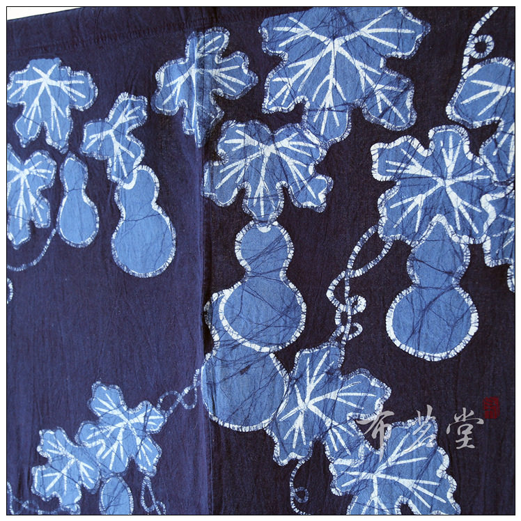 布茗堂蜡染门帘植物染色布帘日式布艺门帘和风手工蜡染出口日本