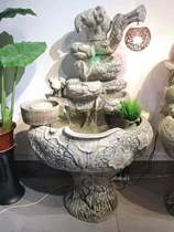 Fish tank Beautiful hall Floor lamp Living room Hotel lucky ornaments Ceramic fish tank running water bonsai Pastoral mill