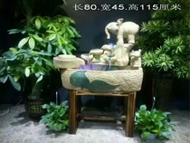 Pastoral fish tank fountain ceramic fountain humidifier fish tank flowing water bonsai imitation stone basin fish tank