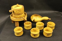 Liangli Pavilion Pottery grinding tea set Pixiu high-end tea set Firewood kiln coarser ceramic Kung Fu Tea pastoral gift