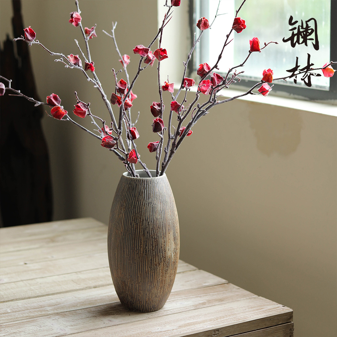 Autumn simulation flower fruit coarse pottery furnishing articles do old wabi-sabi wind restoring ancient ways home stay soft adornment art film props