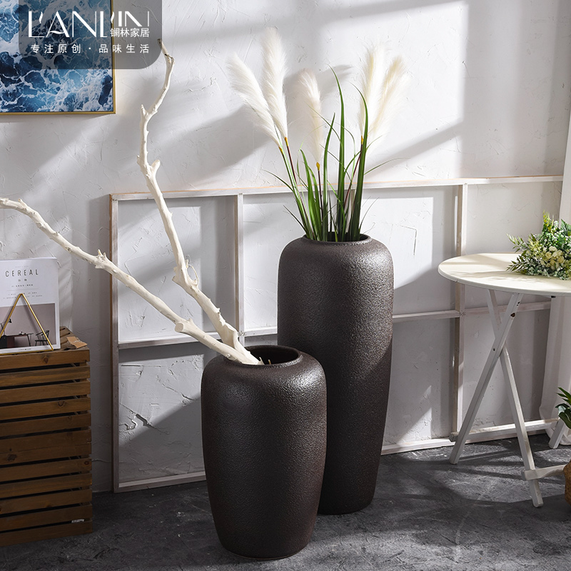 Jingdezhen ceramic vase landing, a large living room TV cabinet dry flower arranging flowers simulation flower adornment to restore ancient ways furnishing articles