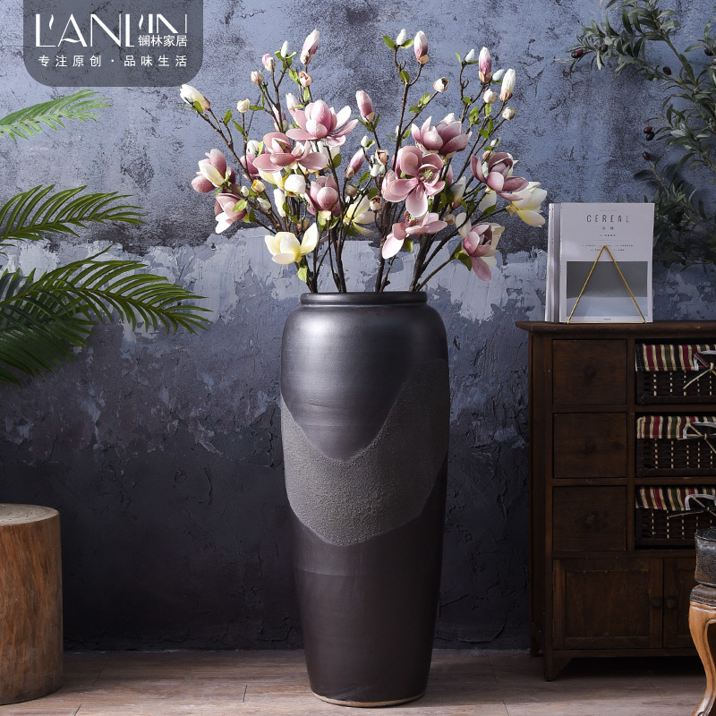 Chinese style restoring ancient ways do old dried flower arranging flowers is placed, the hotel ground ceramic vase in the sitting room porch large creative vase