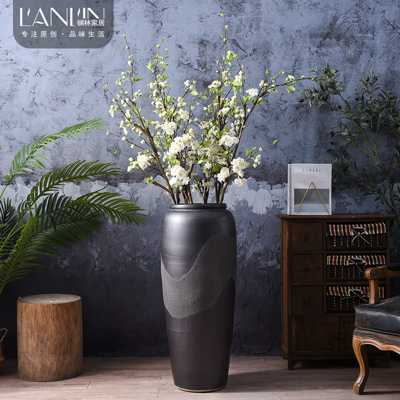 Chinese style restoring ancient ways do old dried flower arranging flowers is placed, the hotel ground ceramic vase in the sitting room porch large creative vase