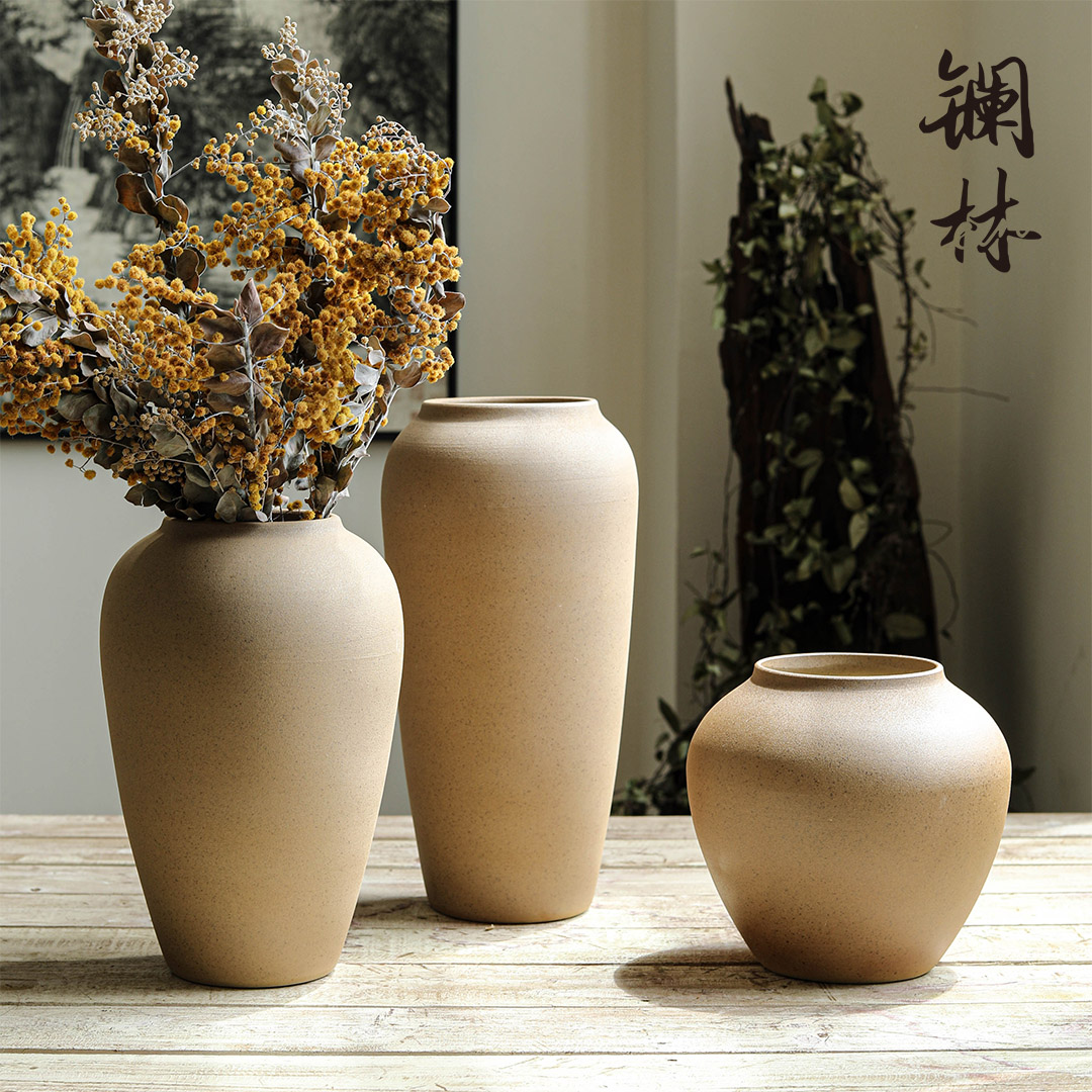 Dry flower is plain coloured coarse pottery vase office decoration to the hotel teahouse study zen mesa place ceramic POTS