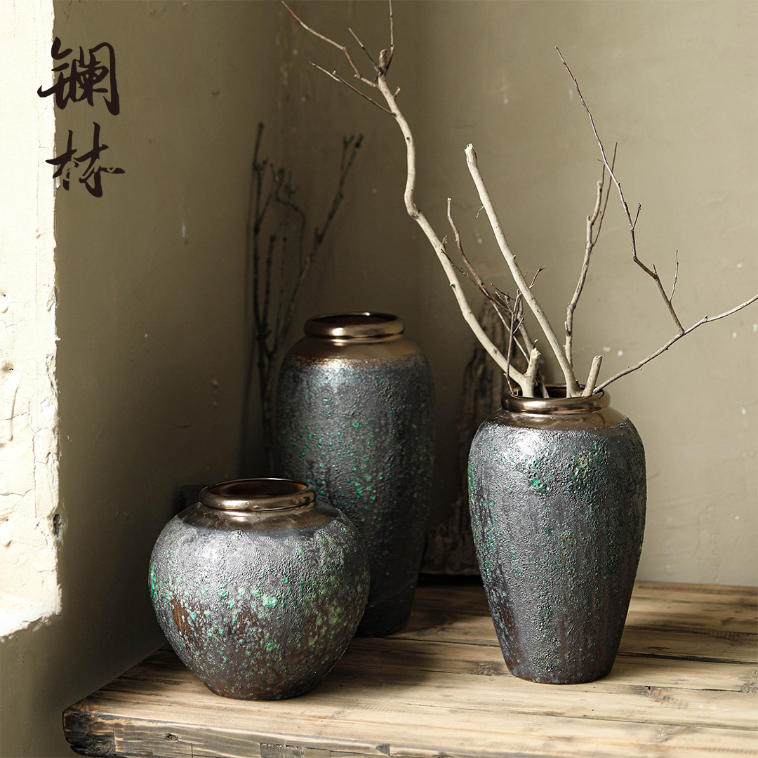 Flower arranging ceramic vase coarse TaoGan sitting room adornment is placed big Flower fleshy Flower pot to restore ancient ways do old soil POTS