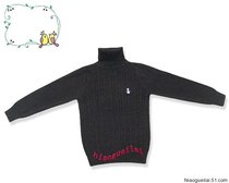 Childrens all-cotton knit cardiovert jacket head high collar Two-turned-collar CUHK Scout undershirt sweater sweater 5-14 years old