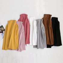 Clearance children Base shirt long sleeve girl T-shirt new cotton boy half high collar autumn clothes baby inside tide