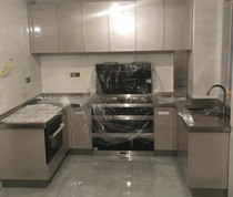 Stainless steel cabinet L-shaped 304 kitchen countertop door panel simple fashion overall ten years old store Zhiang Factory Direct