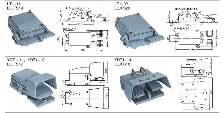 Công tắc điều khiển chân Long Tỉnh Gang đúc Thượng Hải đầy đủ LLJFS17 YDT1-11 YDT1-12 - Khác