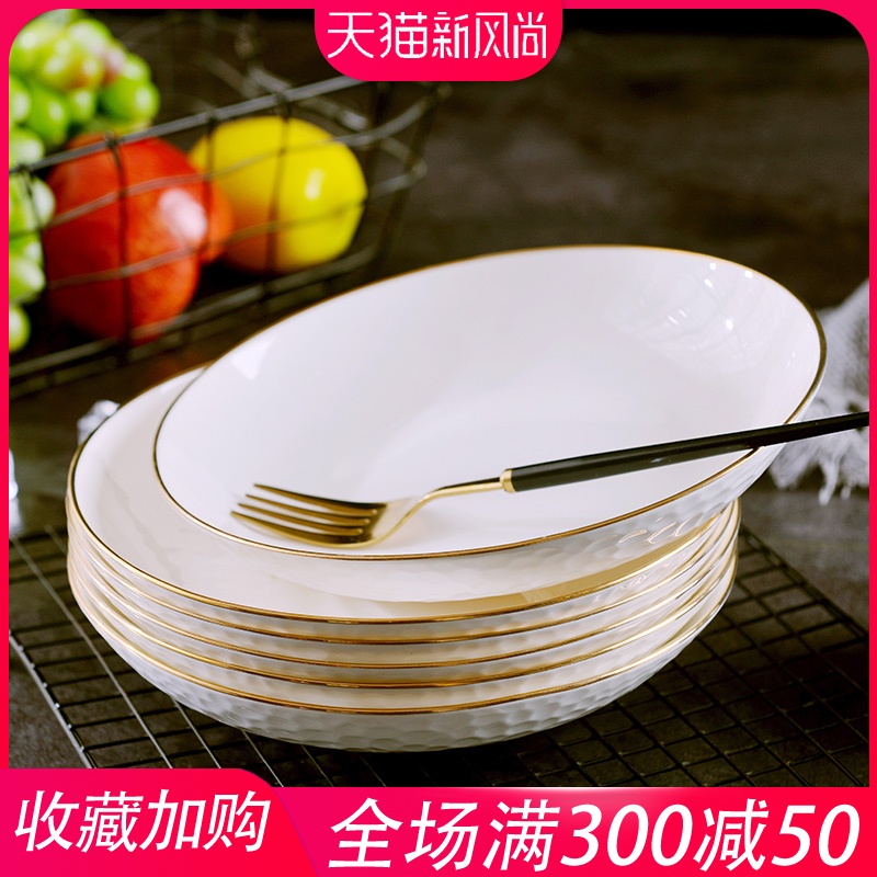 Up Phnom penh ipads porcelain FanPan suit jingdezhen home European round disc creative dish plate web celebrity pasta dishes