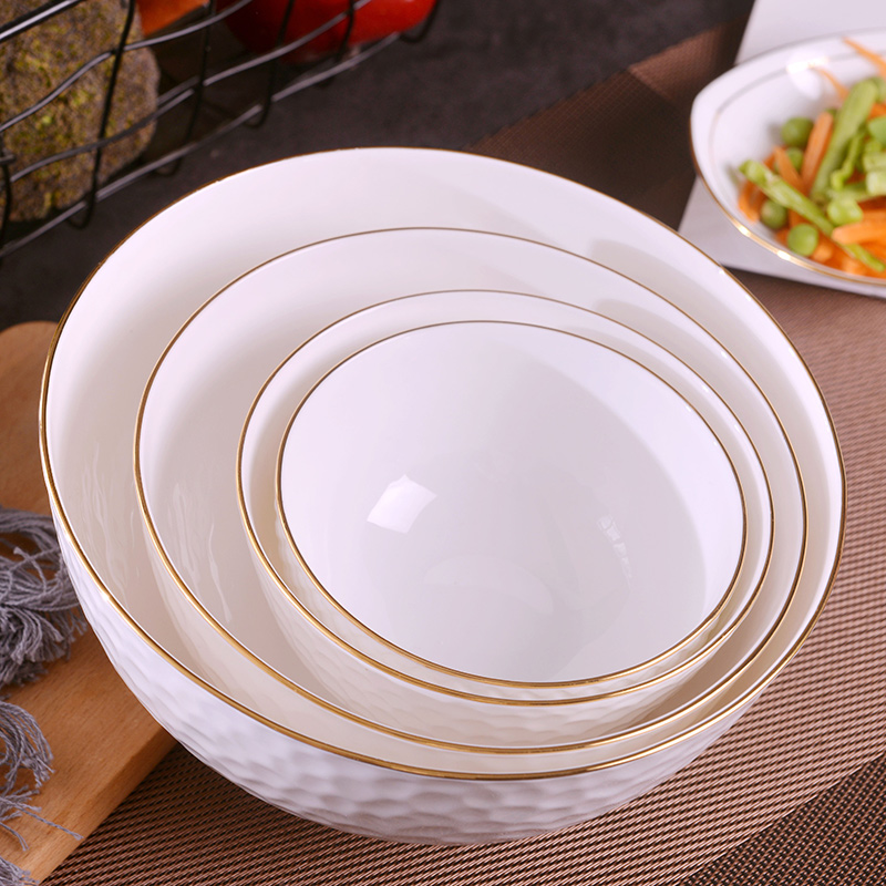 Jingdezhen ceramic checking gold 】 【 relief mercifully rainbow such as bowl with rice bowls bowl students large - sized ceramic bowl