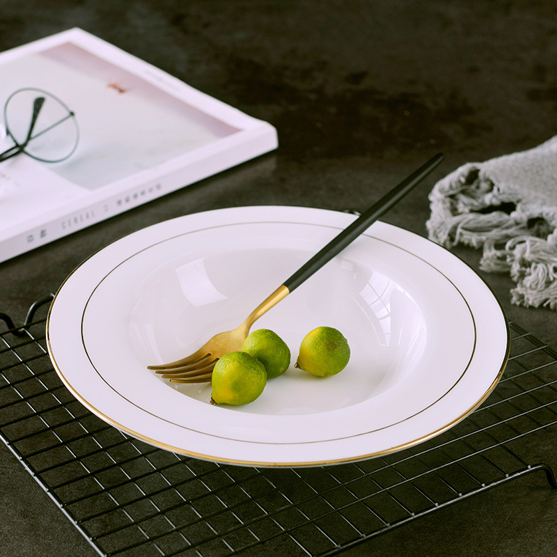 European style up phnom penh 9 inches pasta dish household creative restaurant ipads porcelain soup plate ceramic round 0