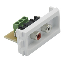 Solder-free red and white 2RCA audio module