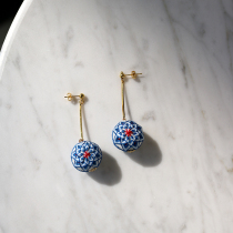 Hand Bow Earrings Earrings Earline Ear Spikes DIY Handmade Material Bag Day Ensemble And Wind Strokes Blessing Peace Small Vegetarian Blue