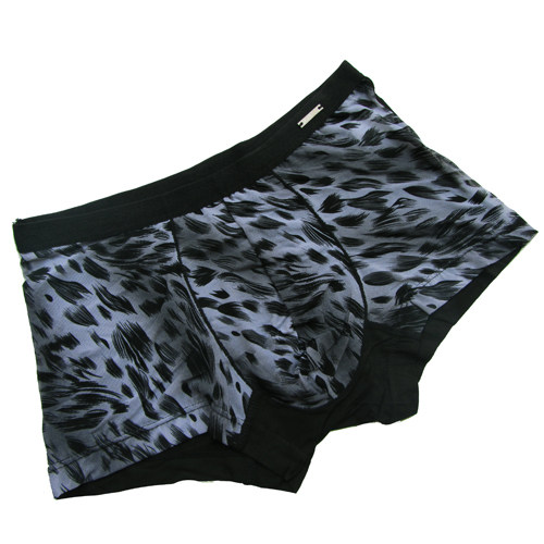 樱姿娜 男士内裤 透明豹纹网纱莫代尔内裤男人平角裤