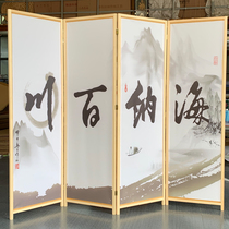 Solid wood screen partition entrance Pine oil canvas Fine micro spray plus high models can choose patterns