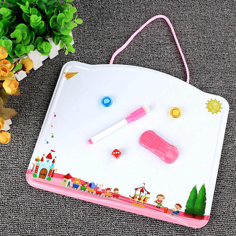 儿童画板双面磁性迷你小黑板带挂绳白板可画画涂鸦写字板宝宝玩具_9折