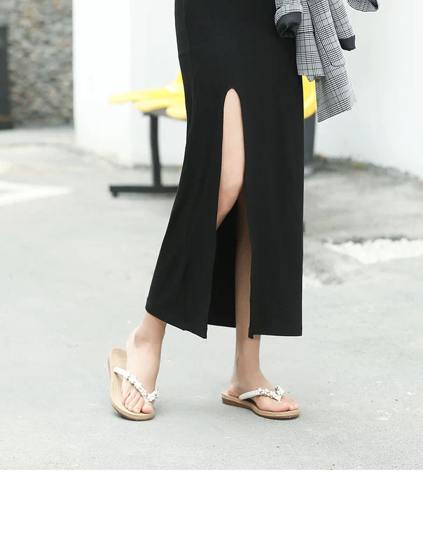 Phong cách Âu Mỹ mùa hè mới của phụ nữ màu đen với những đường xẻ lớn và áo phông dài váy mỏng gợi cảm - Sản phẩm HOT