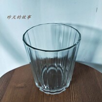 Nostalgic old stock 90s striped glass thickened ear cup willow cup Wadaen