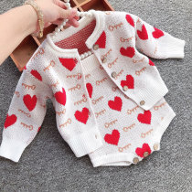 Net red baby clothes Winter female baby tide clothes Western style autumn out cute bib spring harem suit
