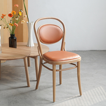 coznap brand new) Czech TON agent No 20 orange leather dining chair spot