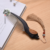 Red Wood East African Black Yellow Sandalwood Foot Silver Comb Health Massage Men And Women Universal Models Sandalwood Comb Inlaid Decorative Pendulum Comb