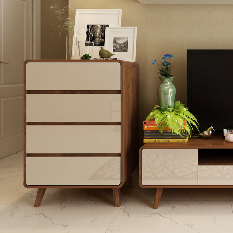 一米爱 北欧风格四斗柜 简约现代抽屉柜储物柜收纳柜个性创意柜子_7折