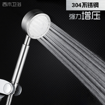 304 Stainless Steel Handheld Shower Nozzle Super Booster Water Saving Filter Removable Cleaning Lotus Shower Suit